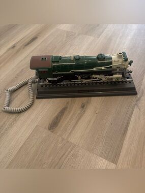 Crescent Green and Brown Locomotive Phone with Gold Trim